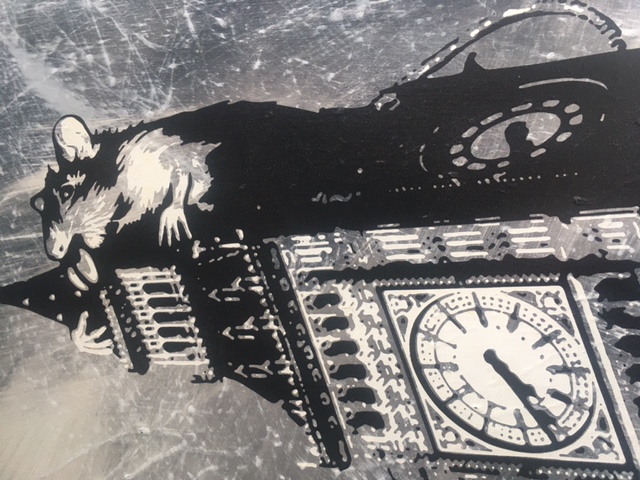 Rourke Van Dal (b1964) 'Rat On Big Ben', Spray Paint and Acrylic On Board, Signed, Editioned, 2009