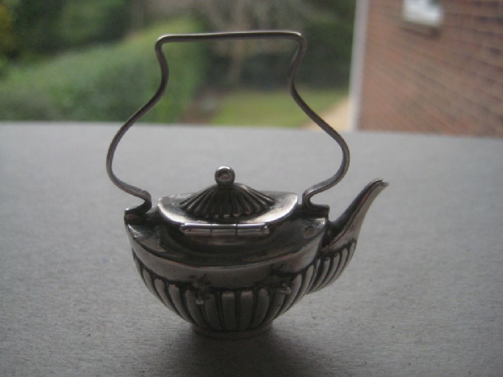 Antique Miniature Silver Fireside Kettle, Birmingham 1905