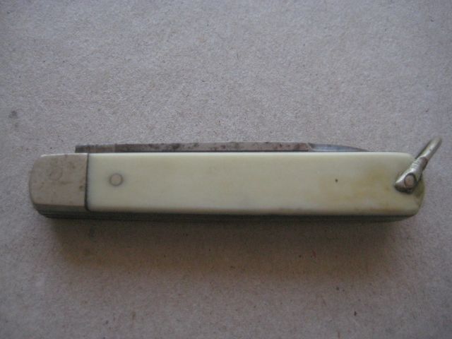 Antique French Bone Hafted Twin Bladed Penknife, c1900