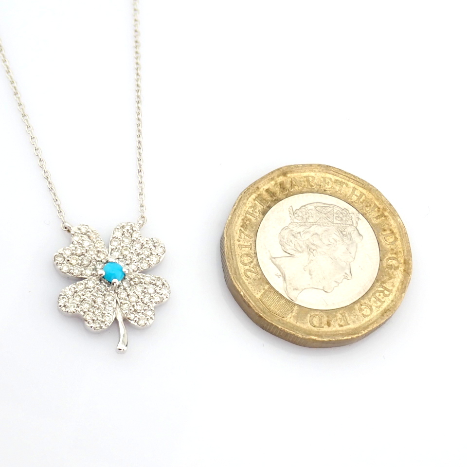 Natural Diamond 18K White Gold Necklace