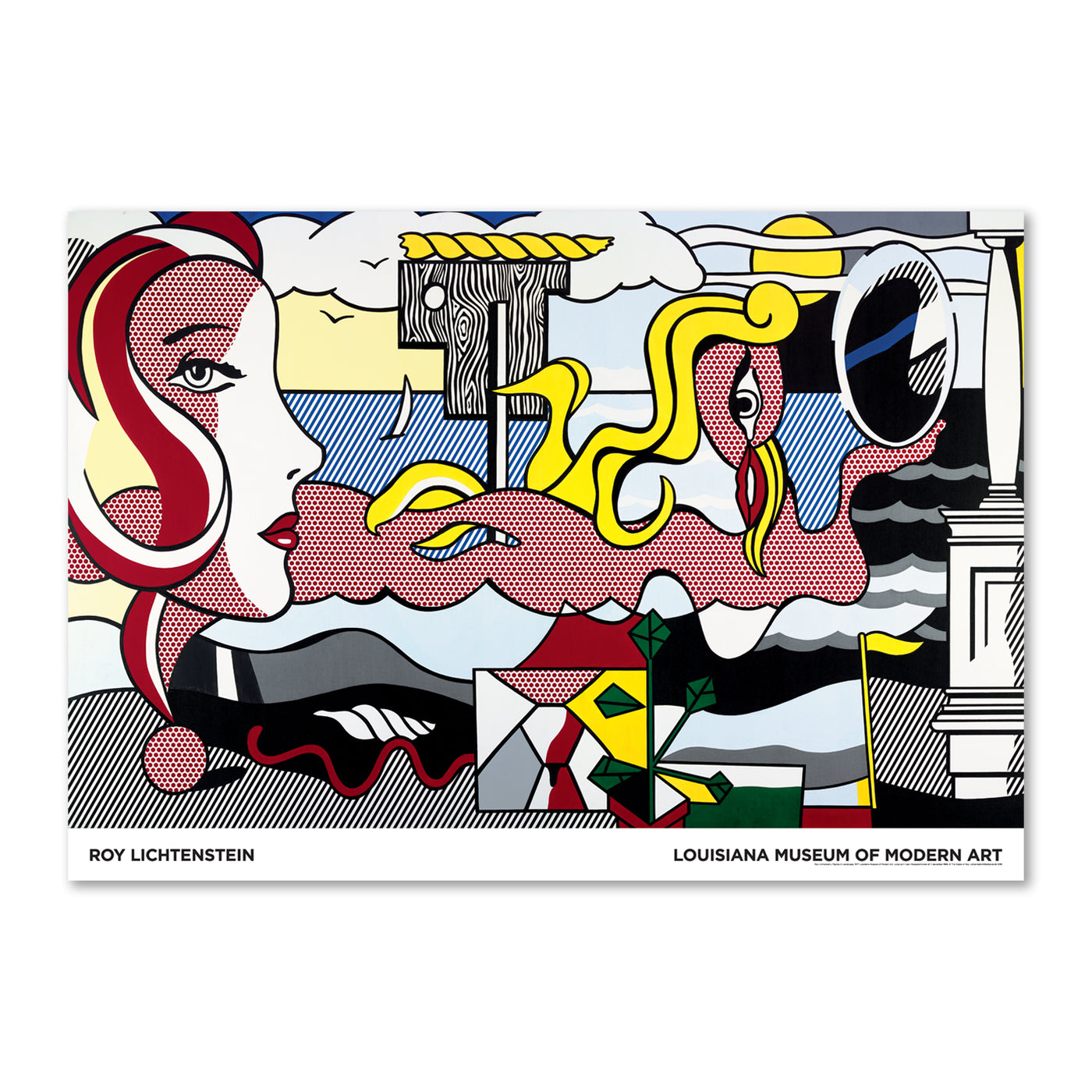 Roy Lichtenstein. 2013 Exhibition Poster featuring 'Figures in Lanscape (1977)
