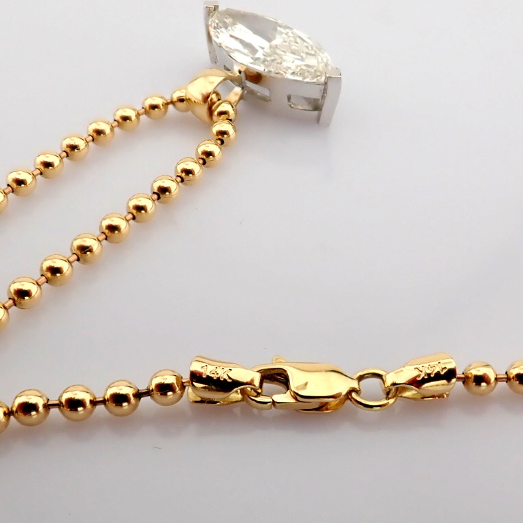 Marquise Cut Lab-Grown Diamond Necklace - 3.91 Total Carat (IGI Certified)