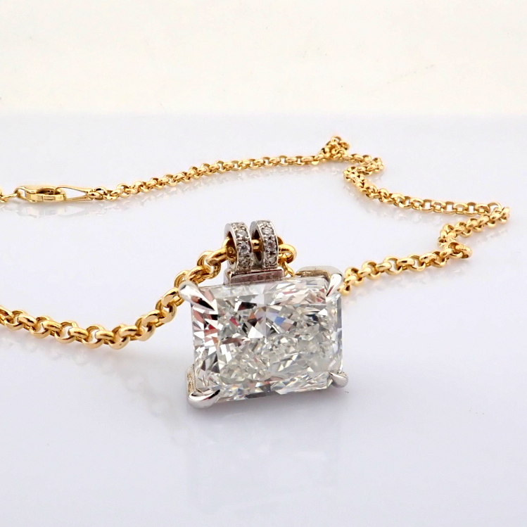 Radiant Cut Lab-Grown Diamond Necklace - 6.07 Total Carat (IGI Certified)