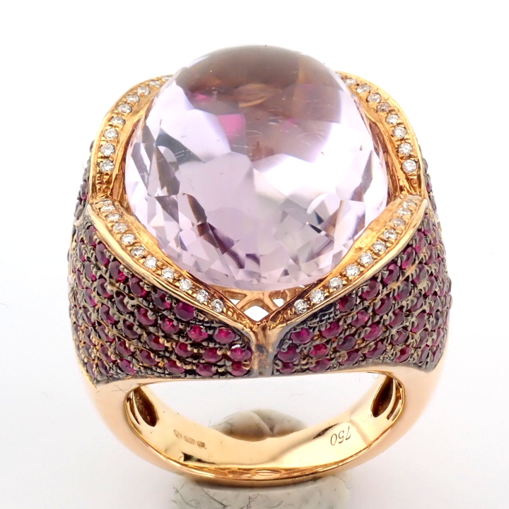 Natural Diamond 18K Rose/Pink Gold Ring
