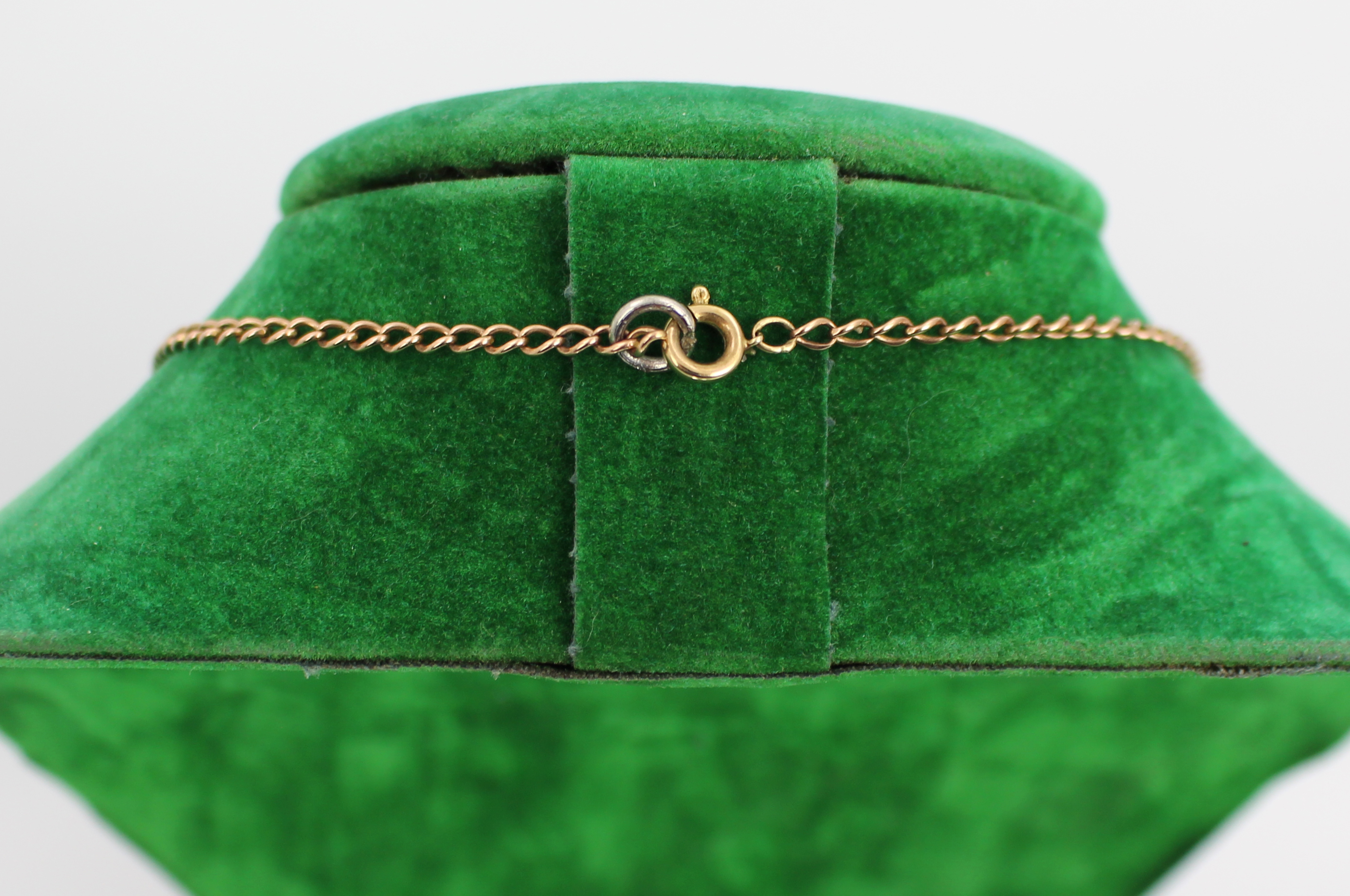 Edwardian 9ct Rose Gold Swivel Fob Pendant Necklace