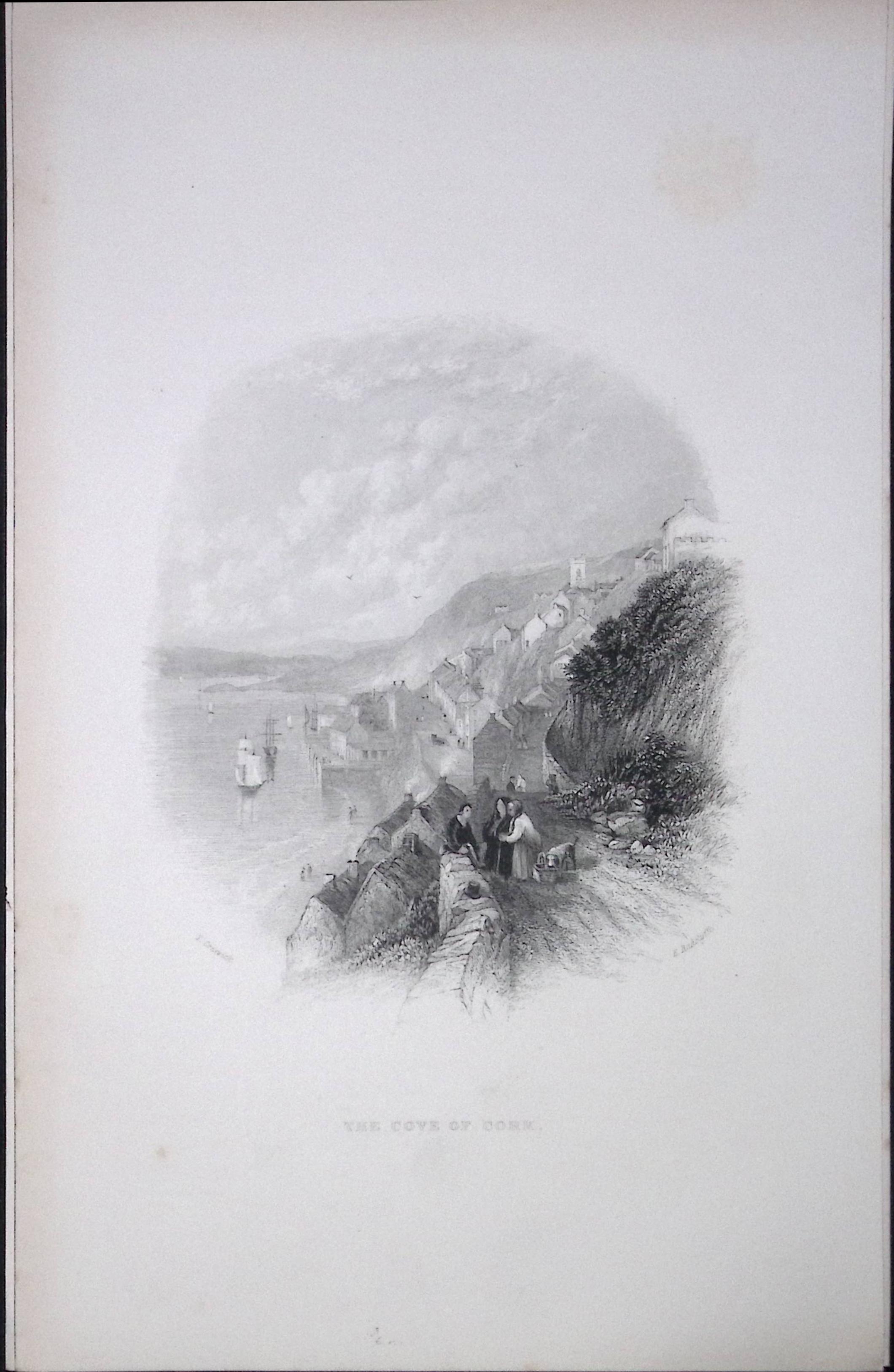Ireland View of The Cove of Cork Antique 183 Years-Old Steel-Engraving-7