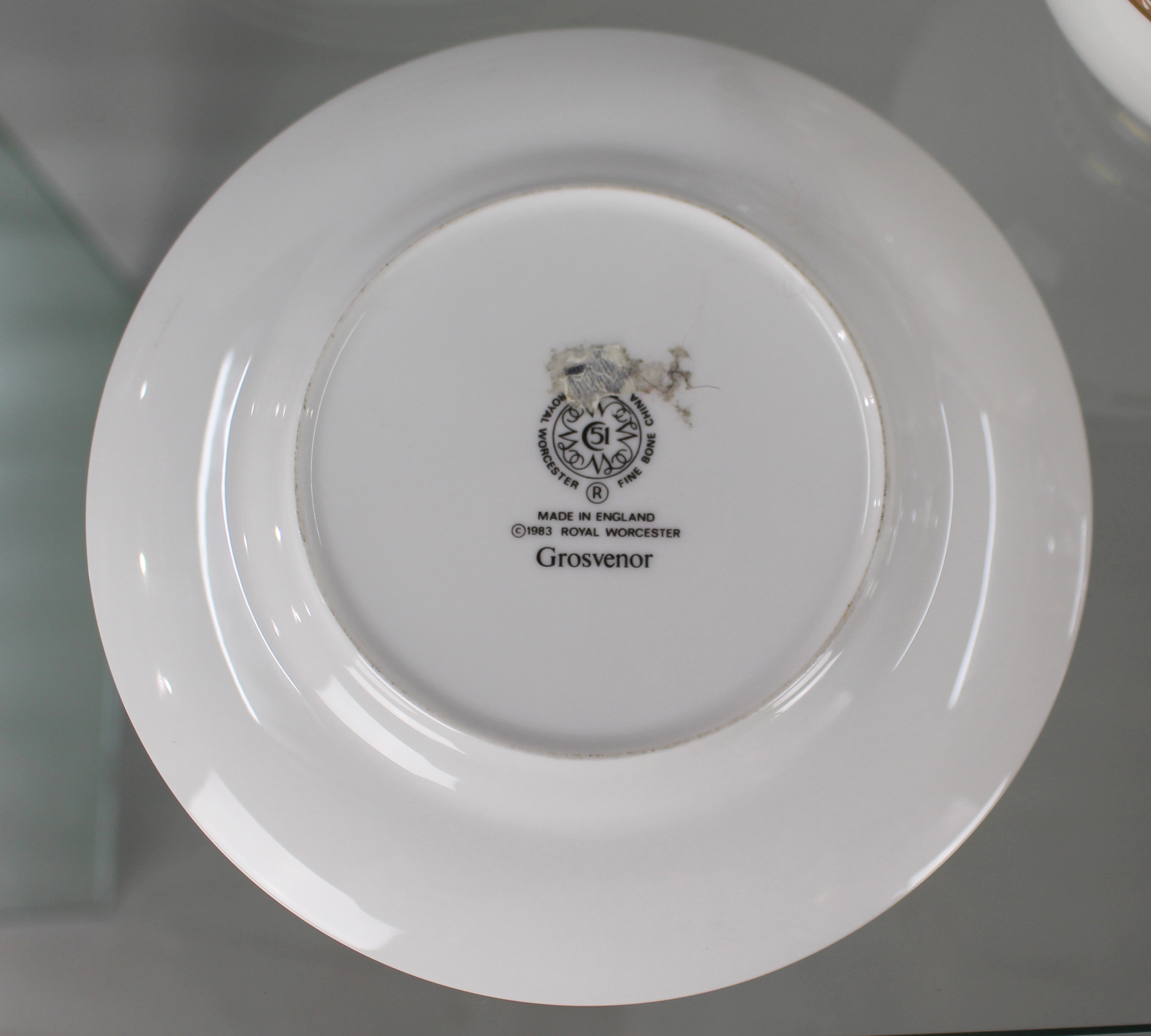 Royal Worcester Grosvenor White & Gold Part Dinner Service