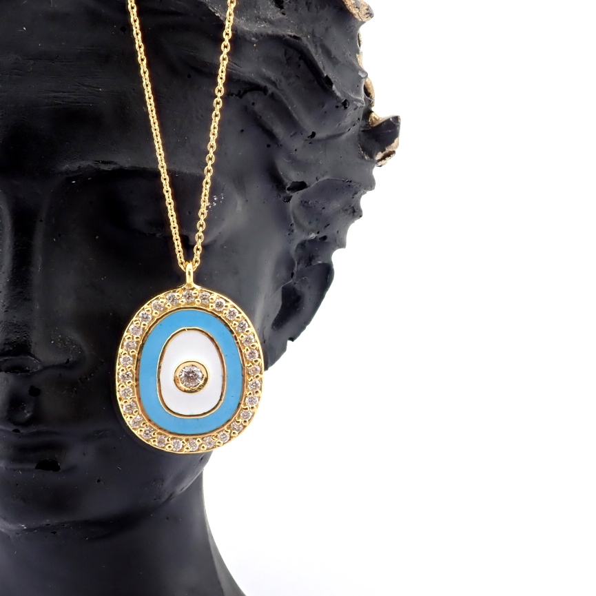 Natural Diamond 18K Yellow Gold Necklace