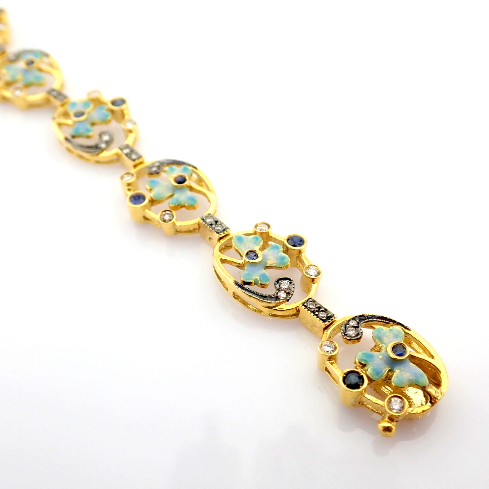 Natural Diamond 18K Yellow Gold Bracelet