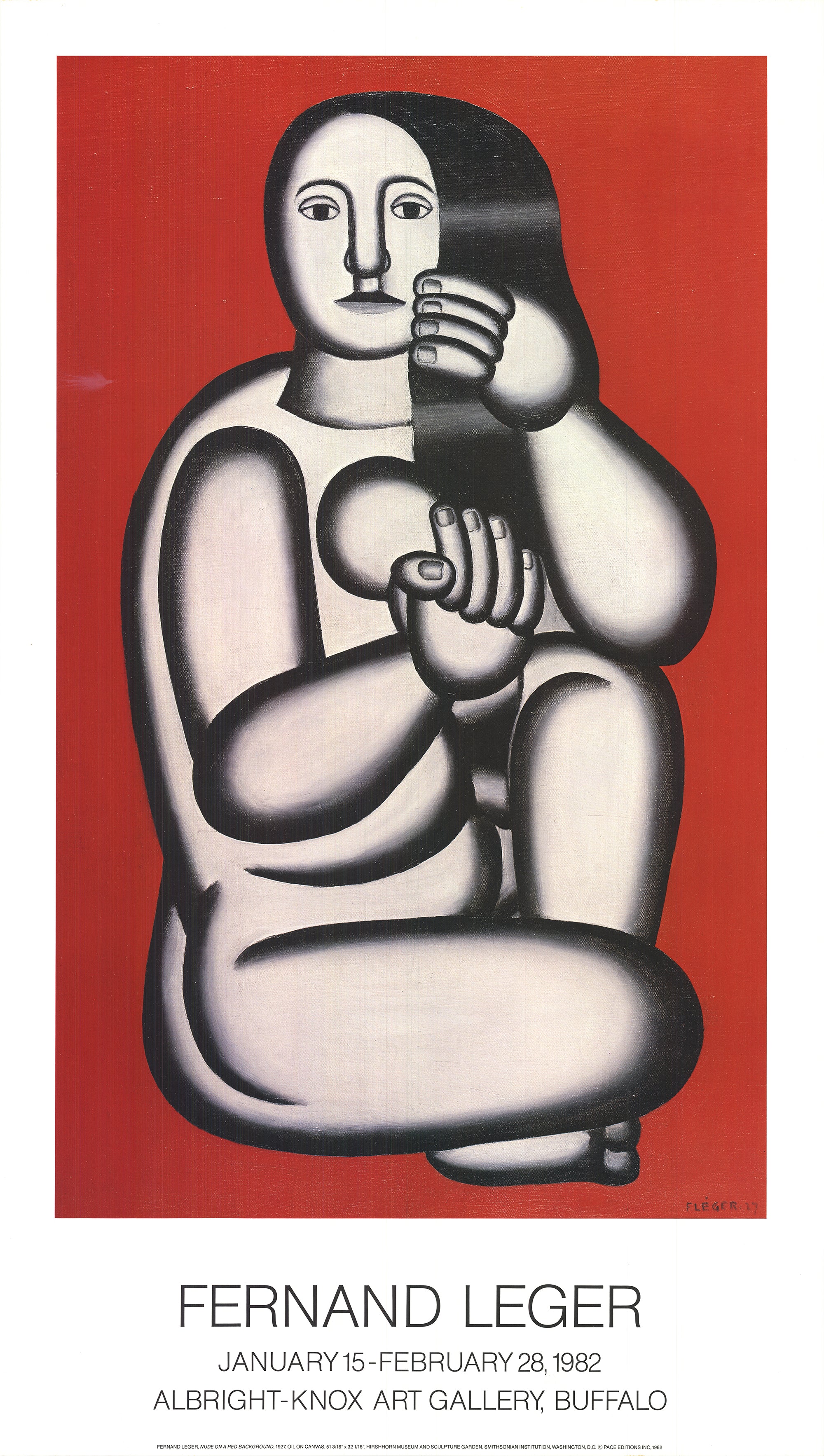 Fernand Leger (1881-1955). Nude On A Red Background. 1982 Exhibition Poster