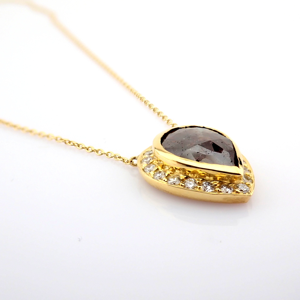 Natural Diamond 18K Yellow Gold Necklace