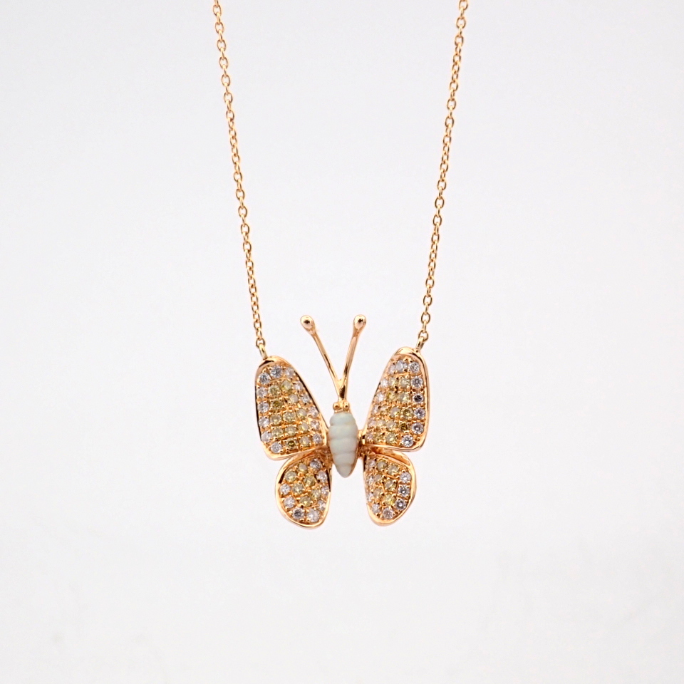 Natural Diamond 18K Rose/Pink Gold Necklace