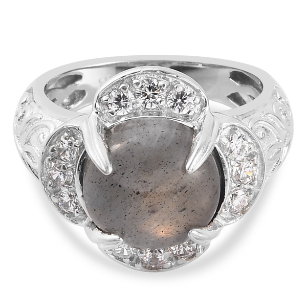 NEW!! Fire Labradorite Floral Ring & Fire Labradorite Bangle