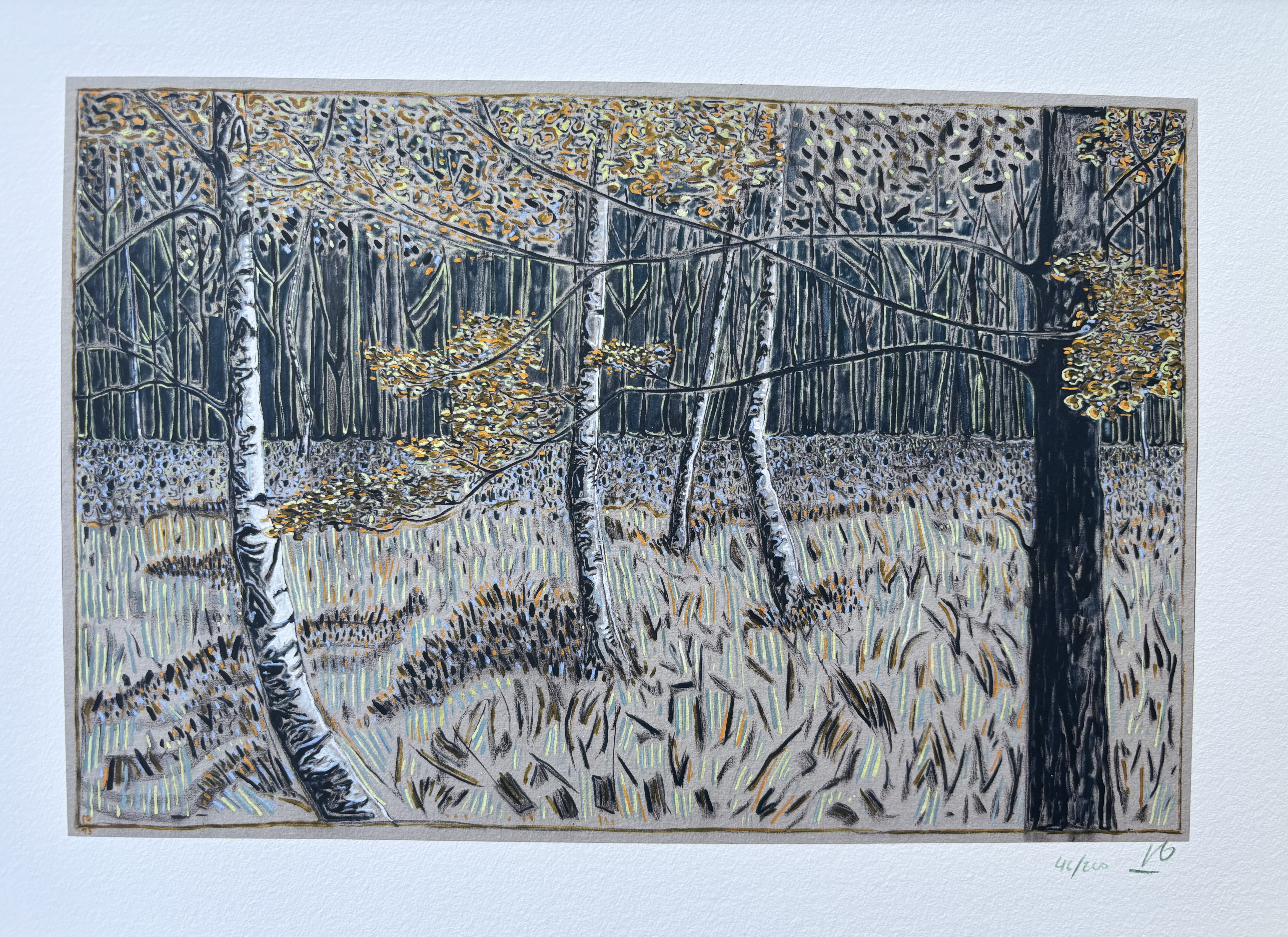 Billy Childish Hand Signed Limited Edition Free Post UK Silver Trees