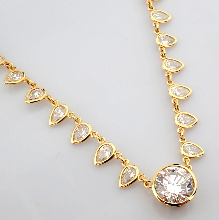 Round Cut Lab-Grown Diamond Necklace - 12.83 Total Carat (IGI Certified)
