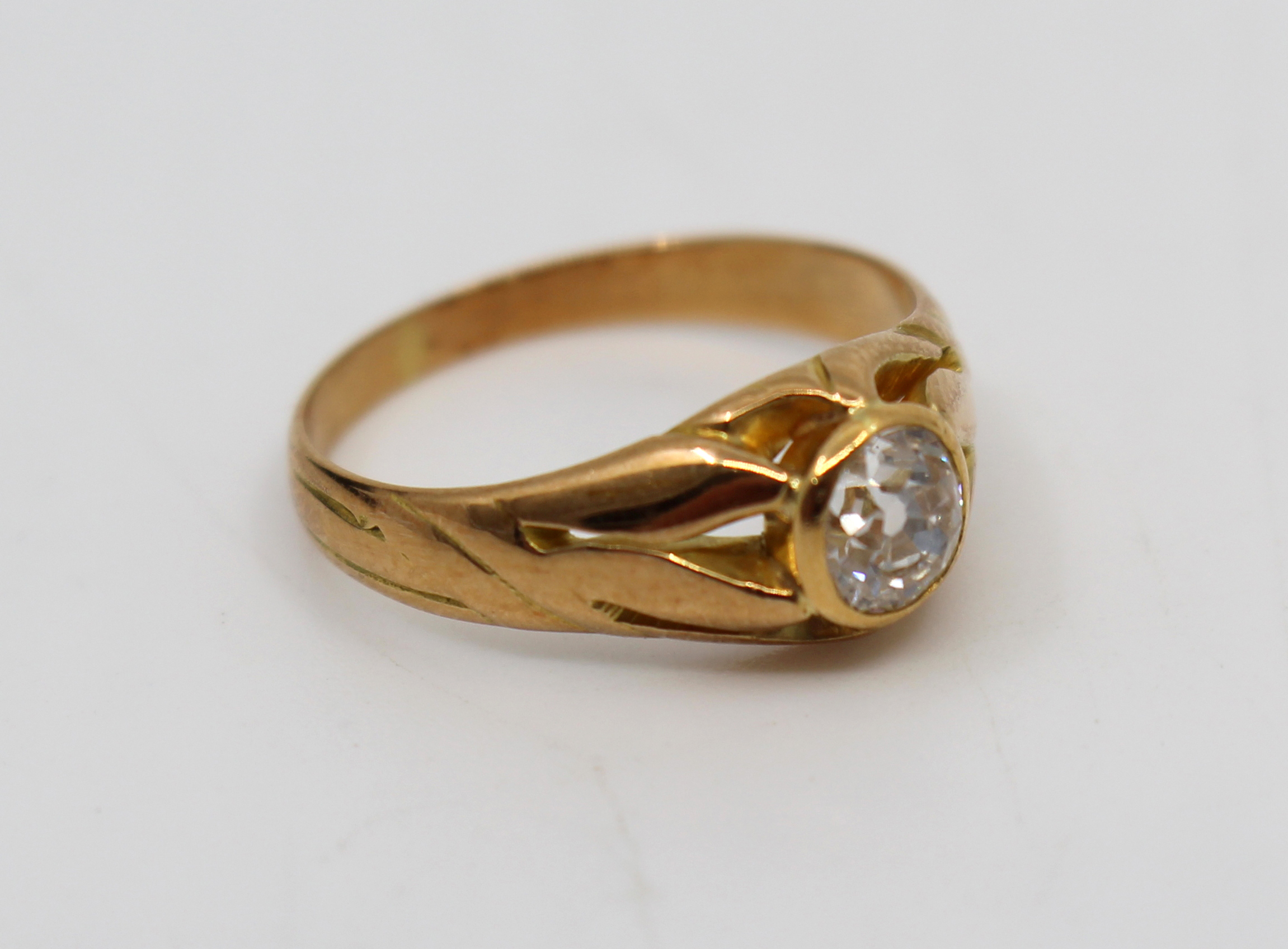 Antique Diamond Rose Gold Ring – Early 20th Century