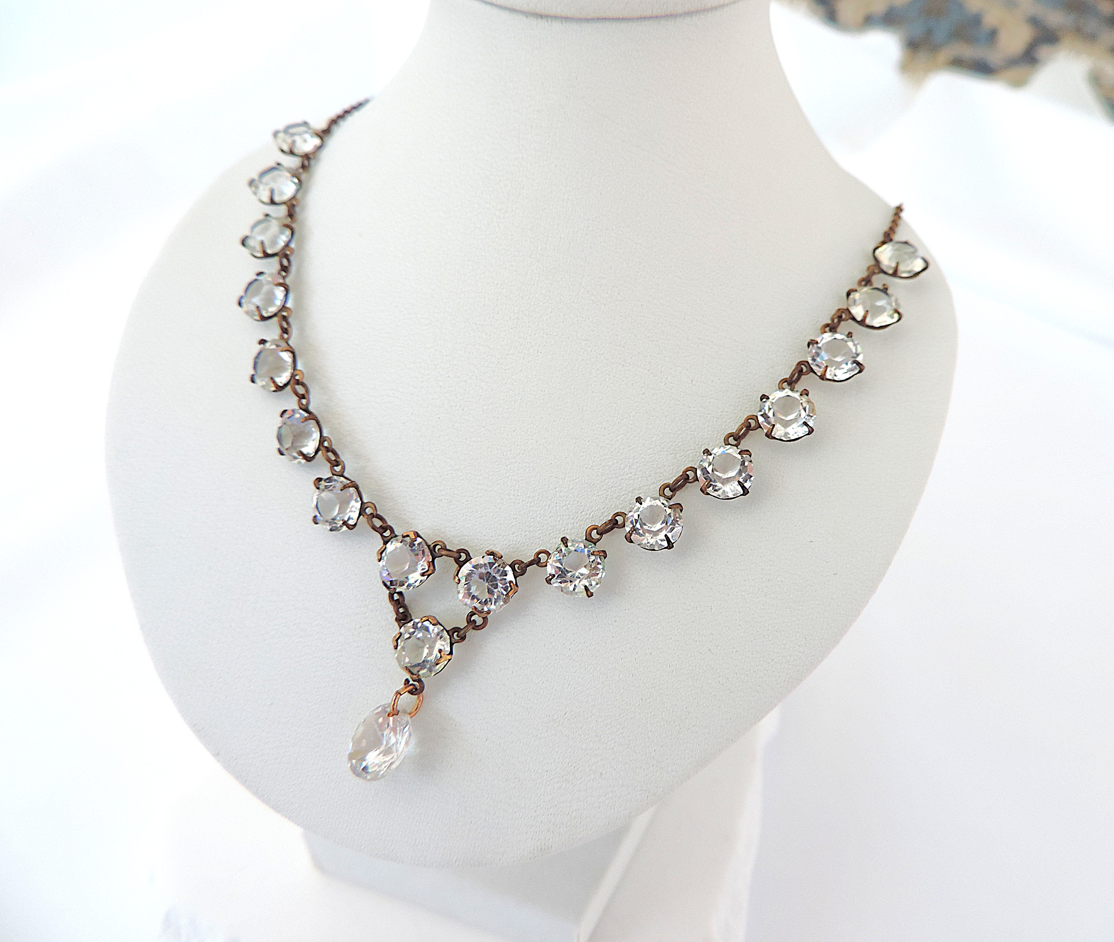 Vintage Crystal Necklace circa 1920's
