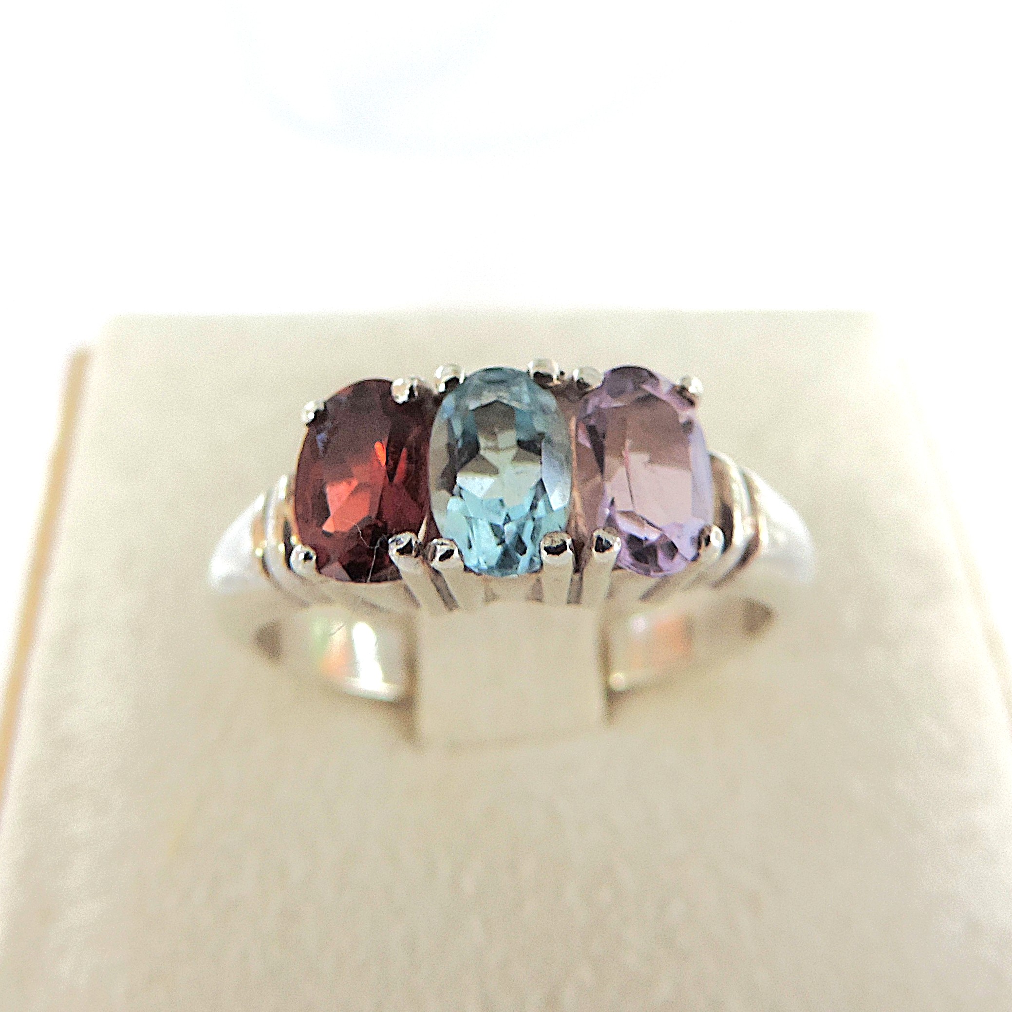 925 Silver Multi-Colour Gemstone Ring