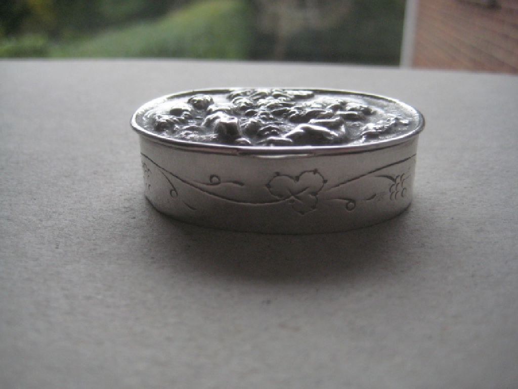 Vintage Continental Silver Pill Box