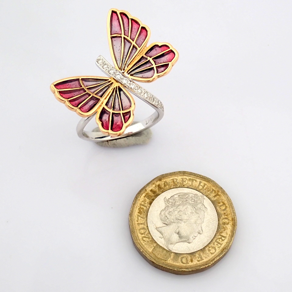 Natural Diamond 18K Rose & White Gold Ring