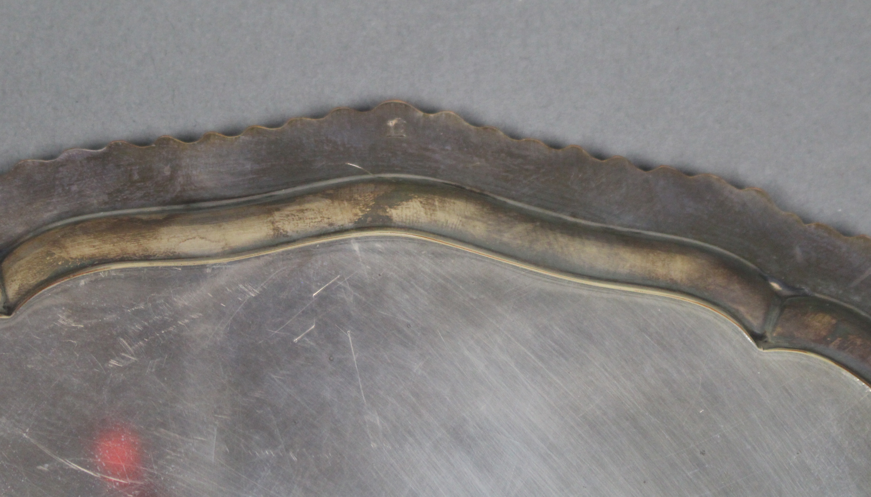 Antique Silver Plated Footed Serving Tray