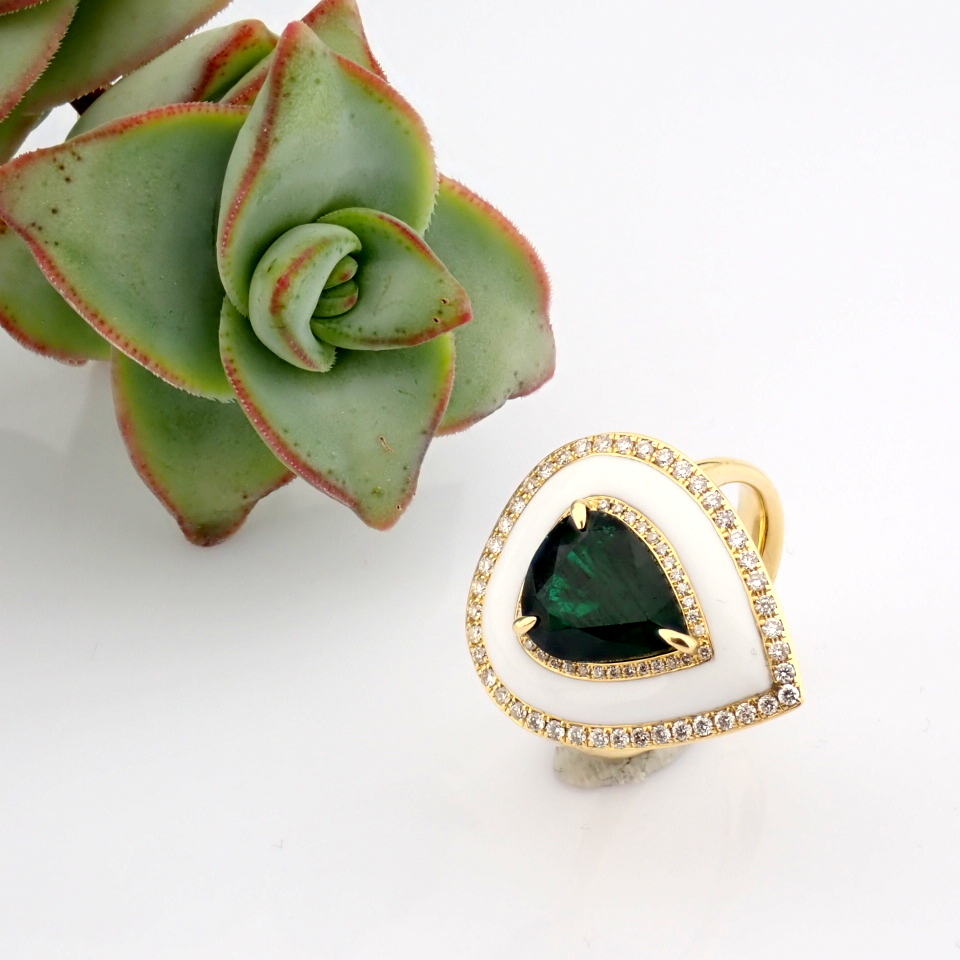 Natural Diamond 18K Yellow Gold Ring