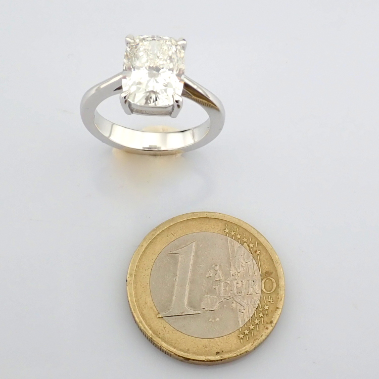 Cushion Cut Lab-Grown Diamond Ring - 4.01 Total Carat (IGI Certified)