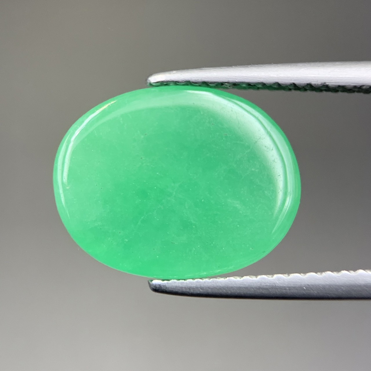 APJ-13, Apple Type Green Type B Jadeite Cabochon