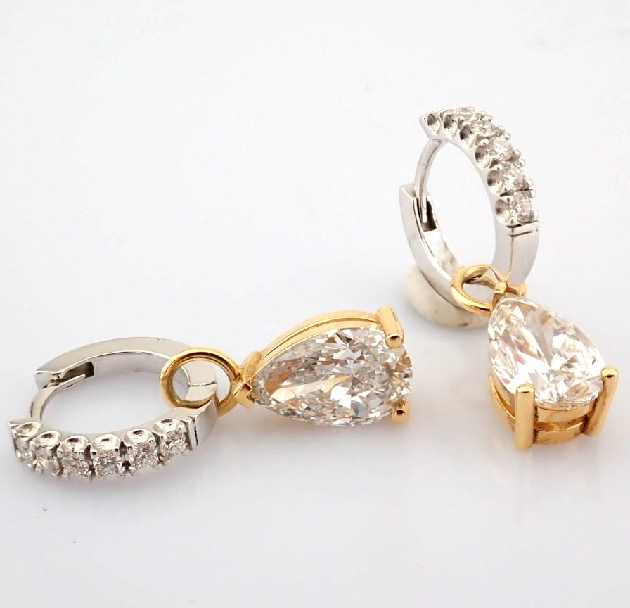 Pear Cut Lab-Grown Diamond Earring - 3.85 Total Carat (IGI Certified)