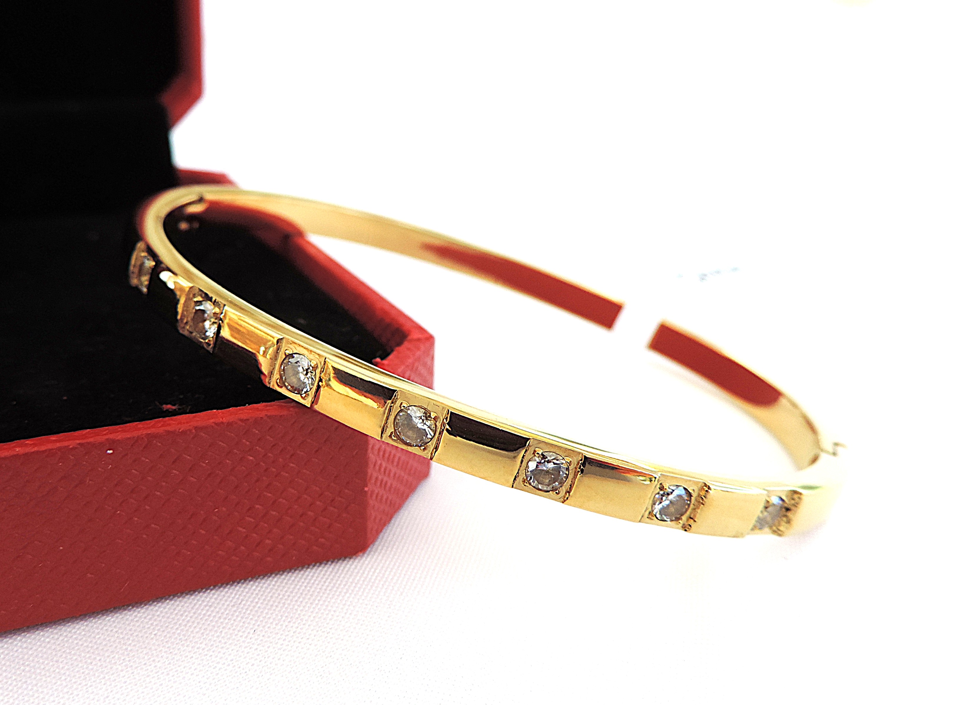 Orrevé 18k Gold Plated White Zircon Gemstone Bracelet 'New'