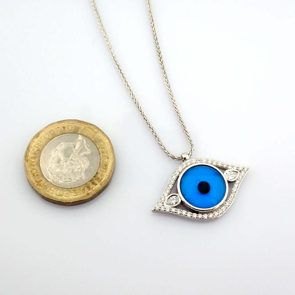 Natural Diamond 14K White Gold Necklace