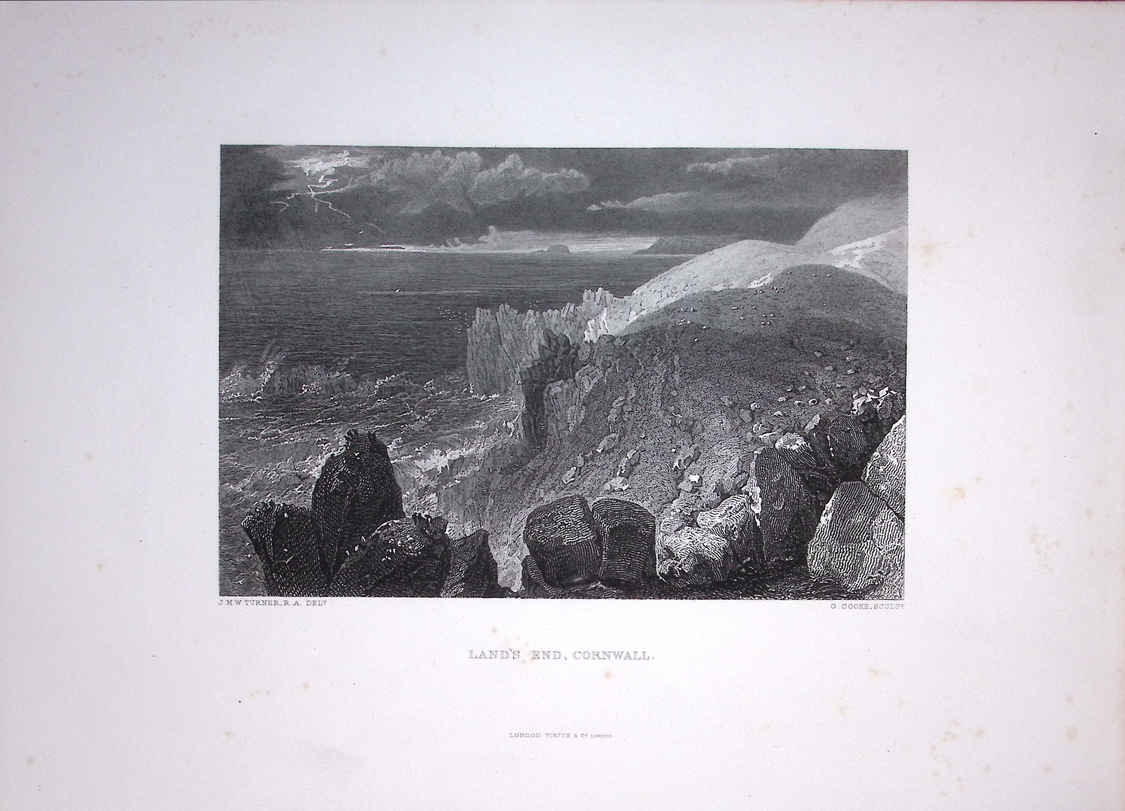 J.M.W Turner Land’s End Cornwall Antique Steel Engraving-117-TR