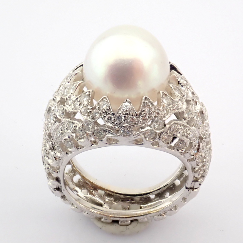 Natural Diamond 18K White Gold Ring