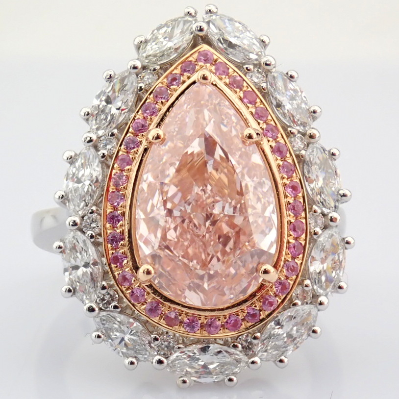Pear Cut Lab-Grown Diamond Ring - 5.2 Total Carat (IGI Certified)