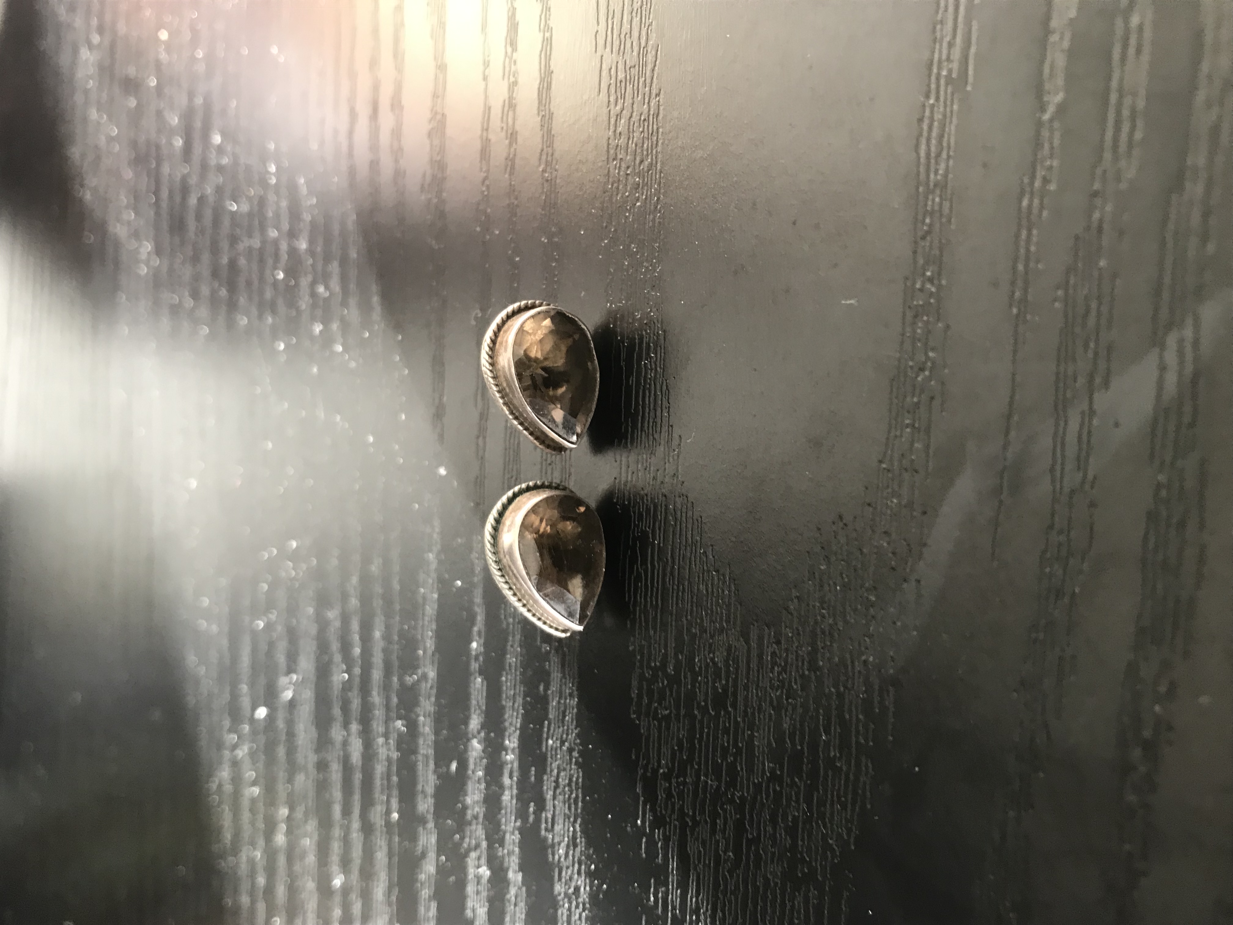 Smoky Quartz Sterling Silver Stud Earrings