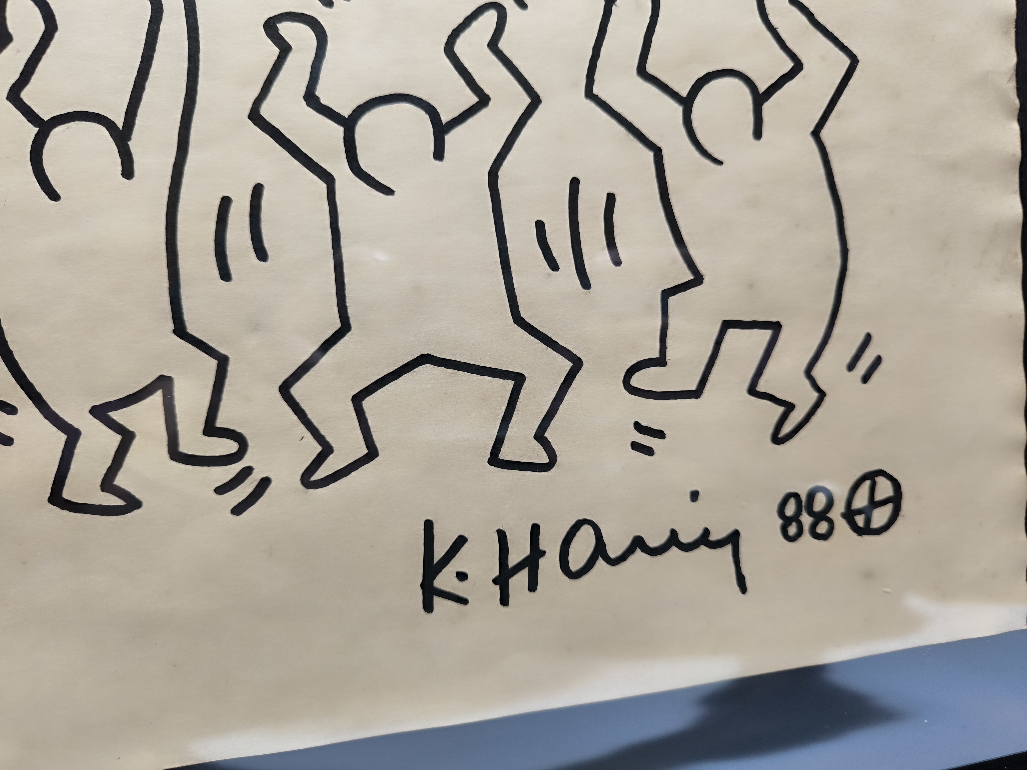 Vintage Keith Haring (attr) Acryl Art Work by Haring Estate Signed