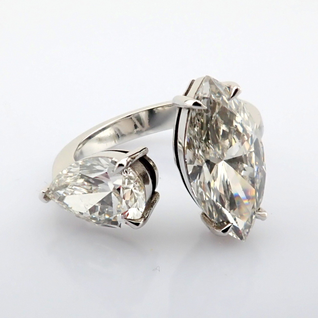 Marquise Cut Lab-Grown Diamond Ring - 4.9 Total Carat (IGI Certified)
