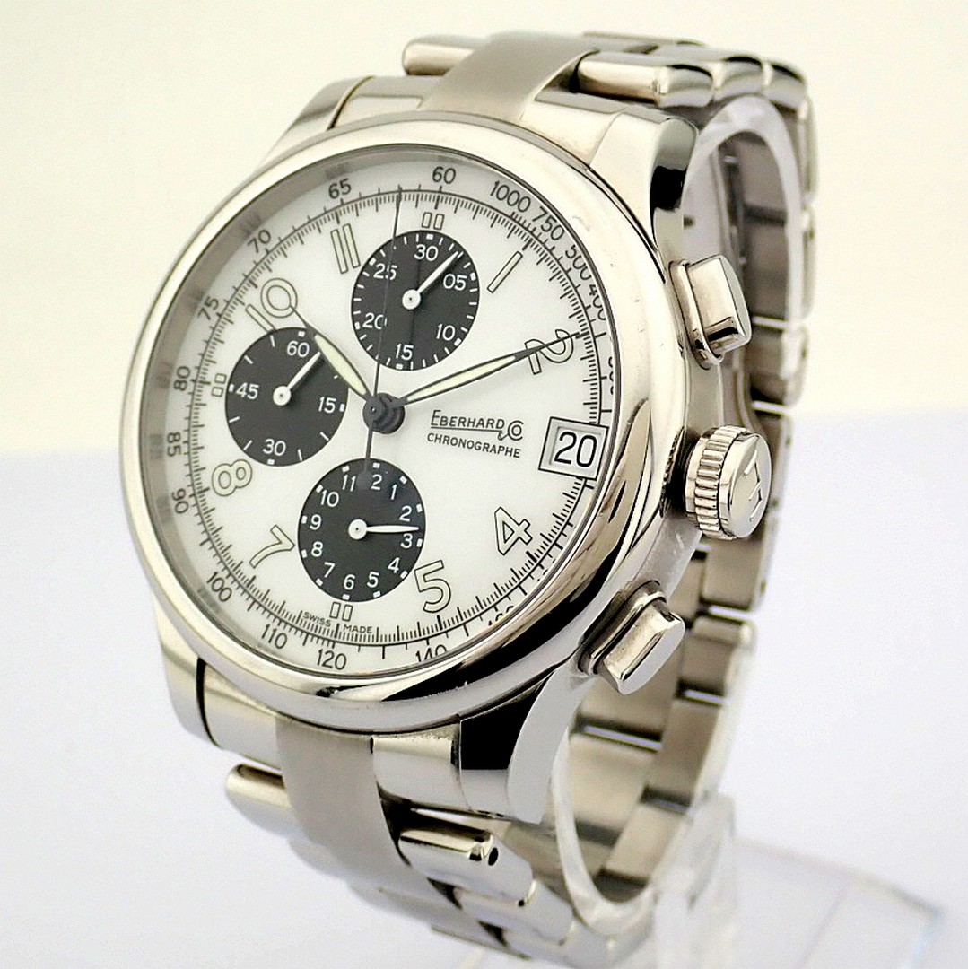Eberhard & Co. / Traversetolo Chronograph Automatic  - Gentlmen's Steel Wrist Watch