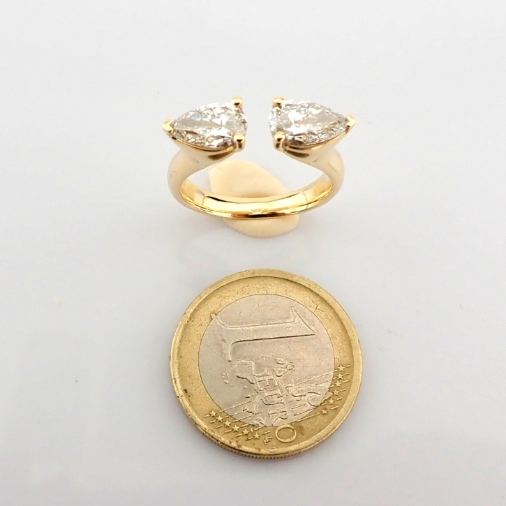 Pear Cut Lab-Grown Diamond Ring - 1.97 Total Carat (IGI Certified)