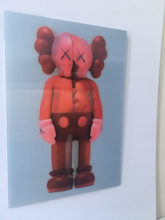 Kaws (b.1974) Import, 3D Lenticular Image Flayed Companion In Blush, Exhibition At NGV, Framed, 2019