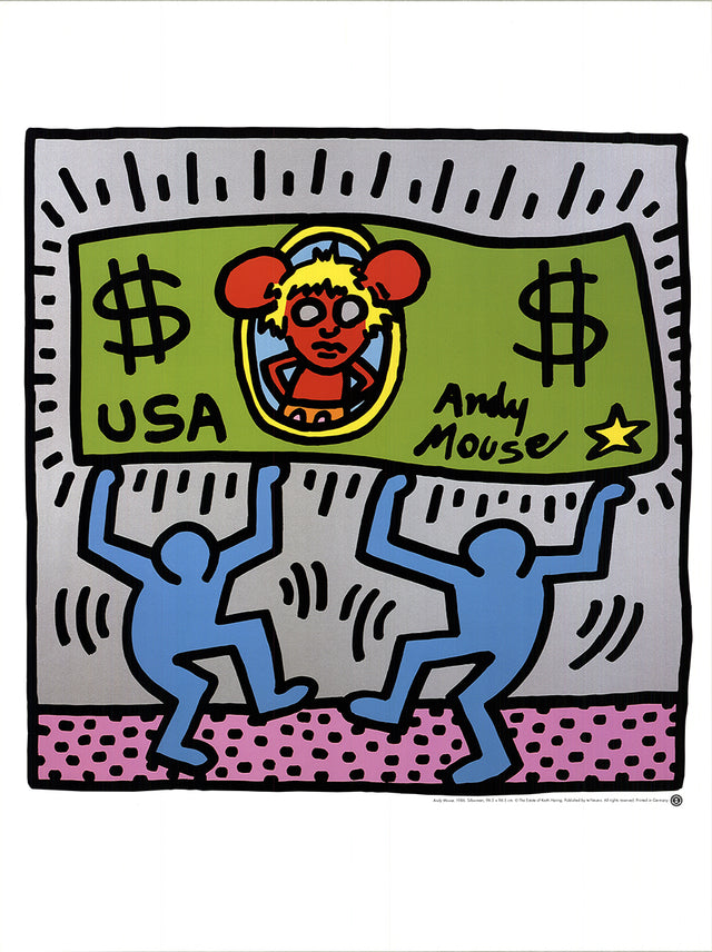 Keith Haring - 'Andy Mouse Dollar Bill'  1990
