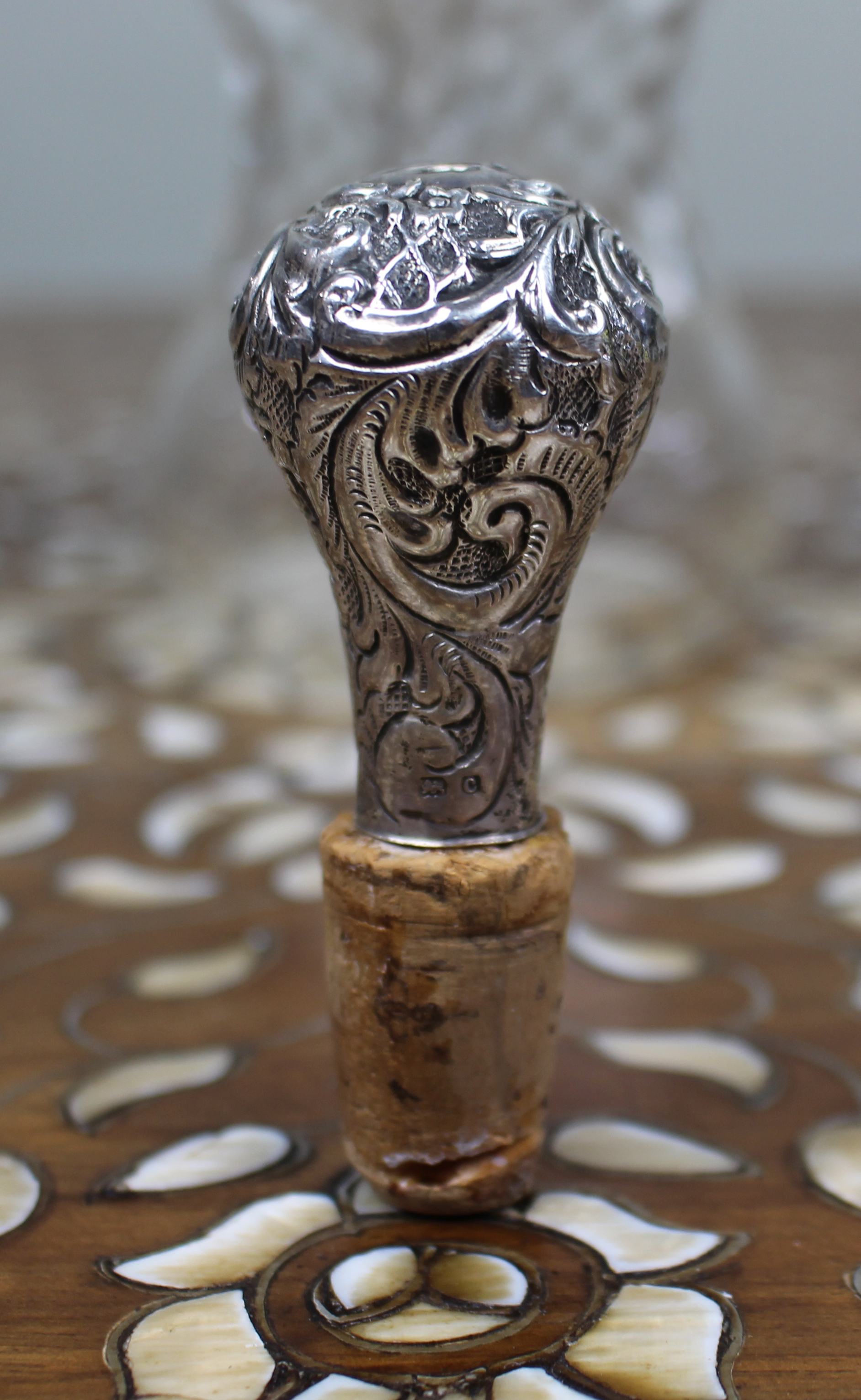 Antique Silver Mounted Crystal Decanter