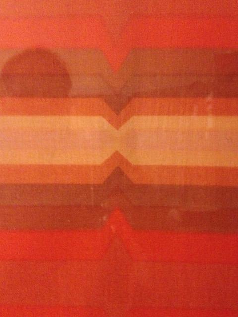 Circa 1970s Framed Heals Fabric 'Polychrome' By Catherine Netherwood #1.