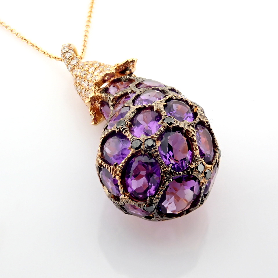 Natural Diamond 18K Rose/Pink Gold Necklace