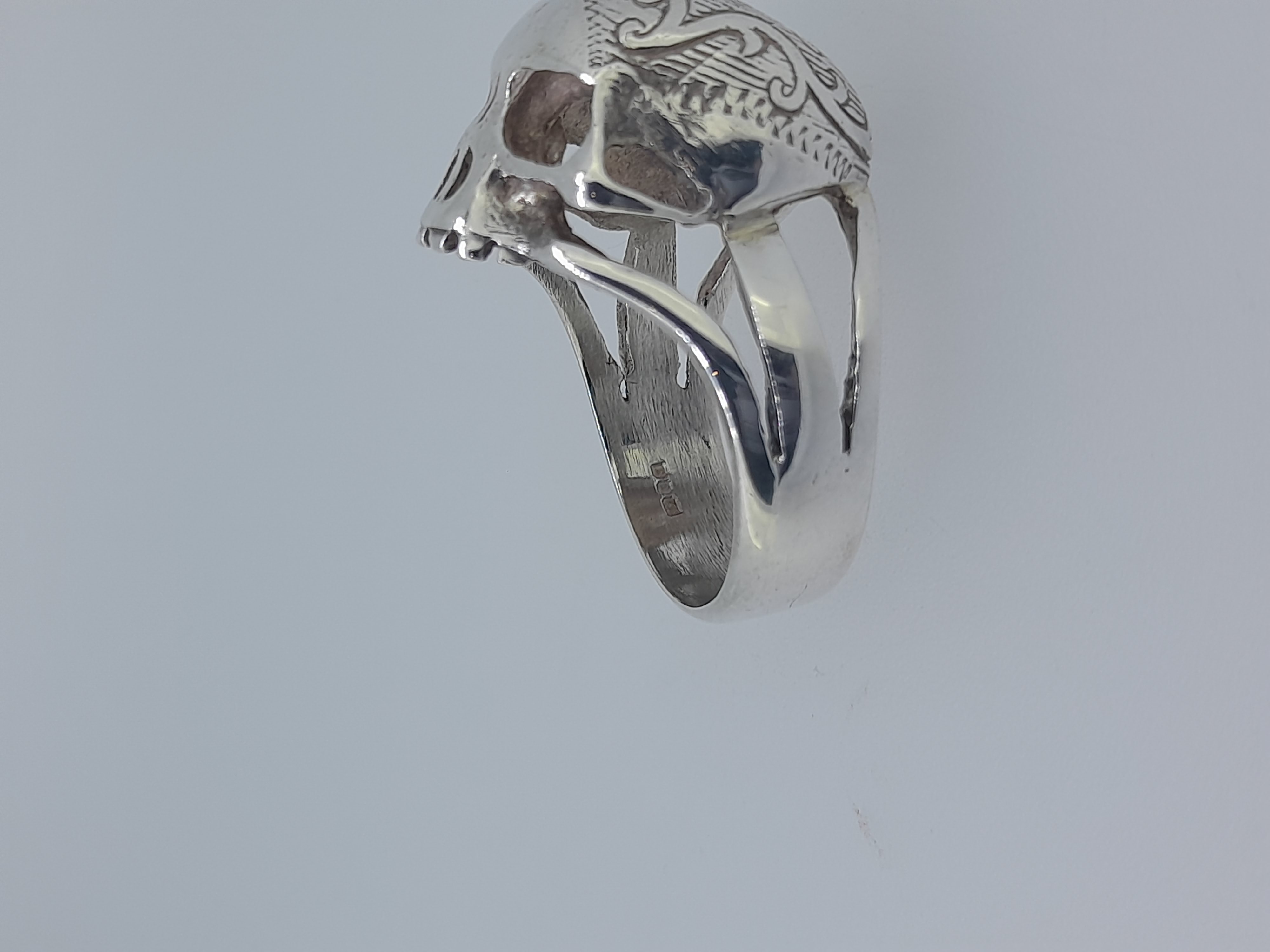 Silver UK Hallmarked Skull Ring