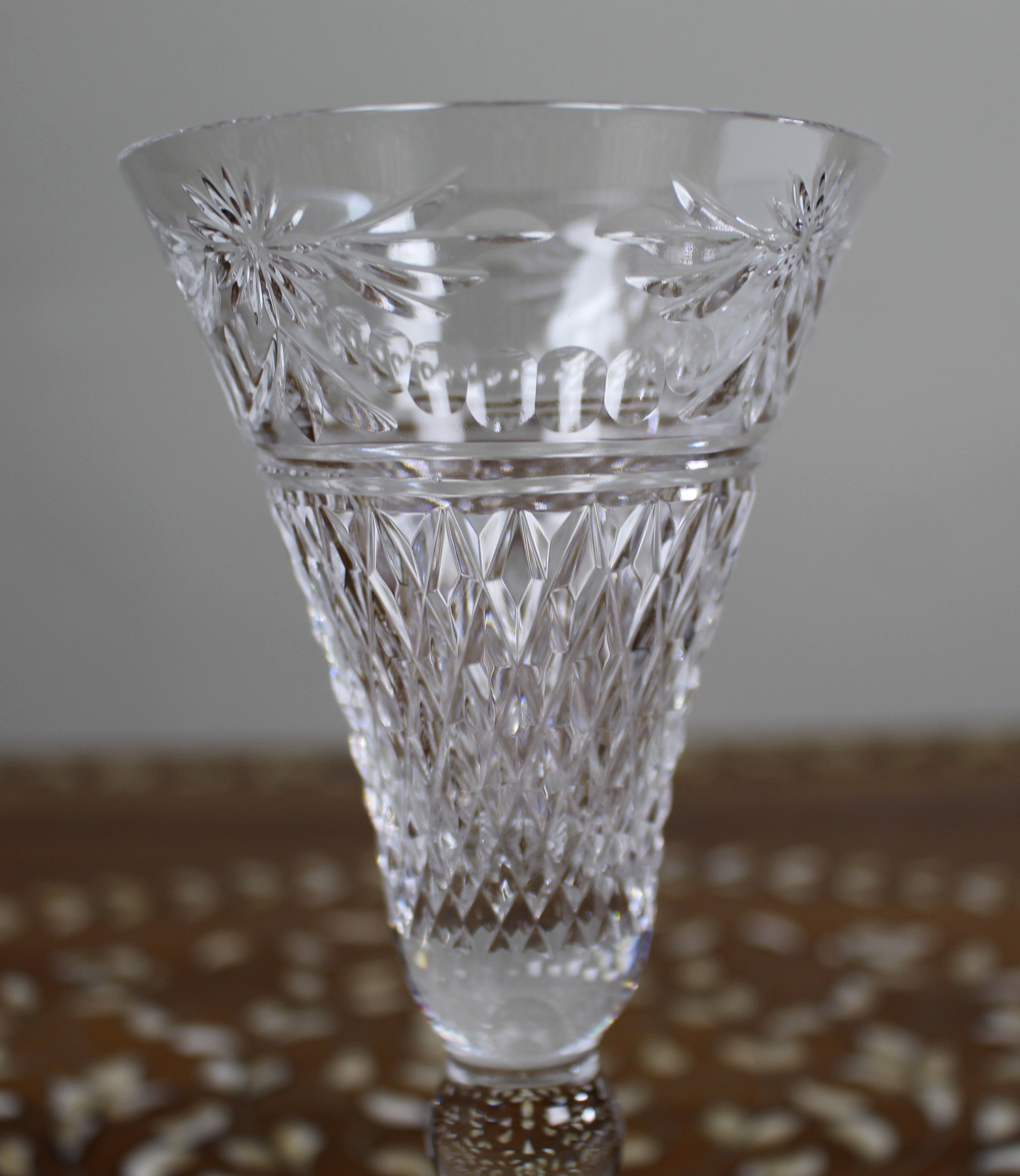 Set of 6 Fine Stuart Crystal Beaconsfield Cut Wine Glasses