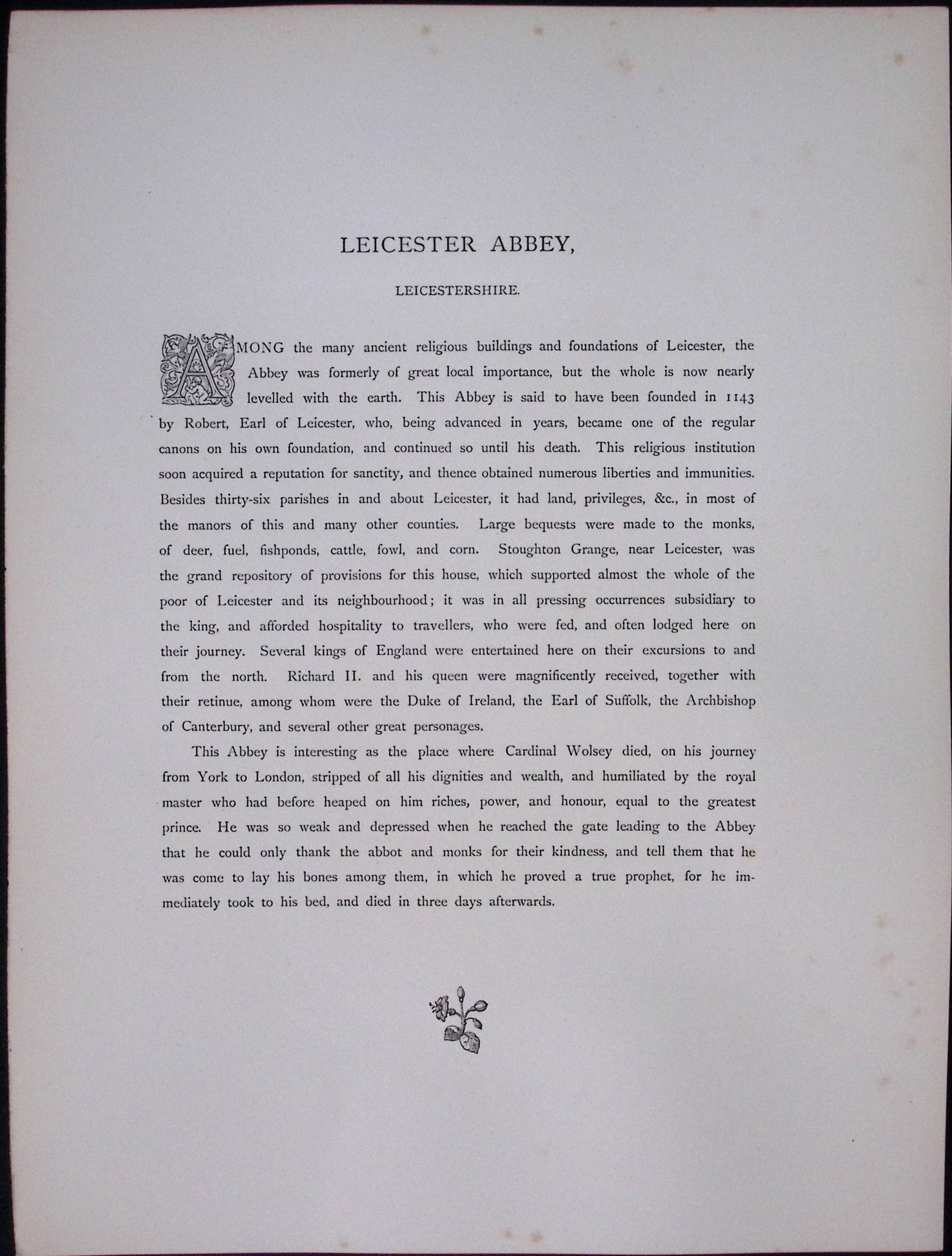 J.M.W Turner Rare “Leicester Abbey”  1873 Picturesque Views in England-32