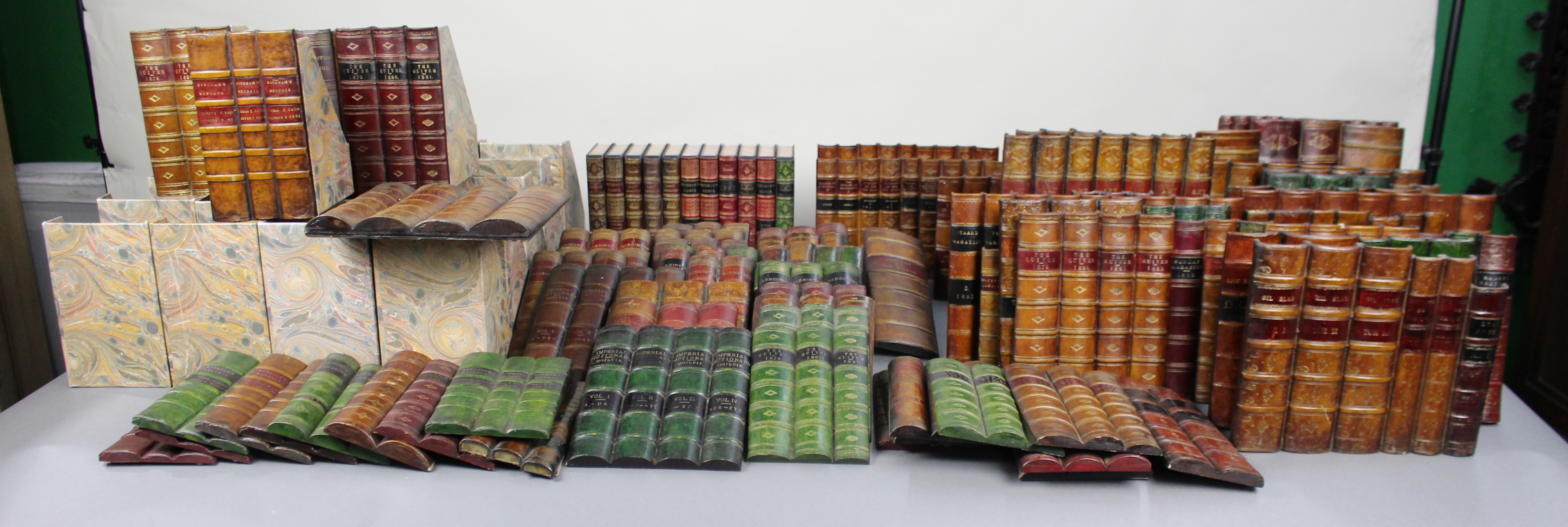Substantial Collection of Decorative Faux Leather Fake Books