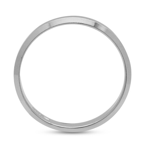 NEW!! 9K White Gold Bevel Edged Band Ring
