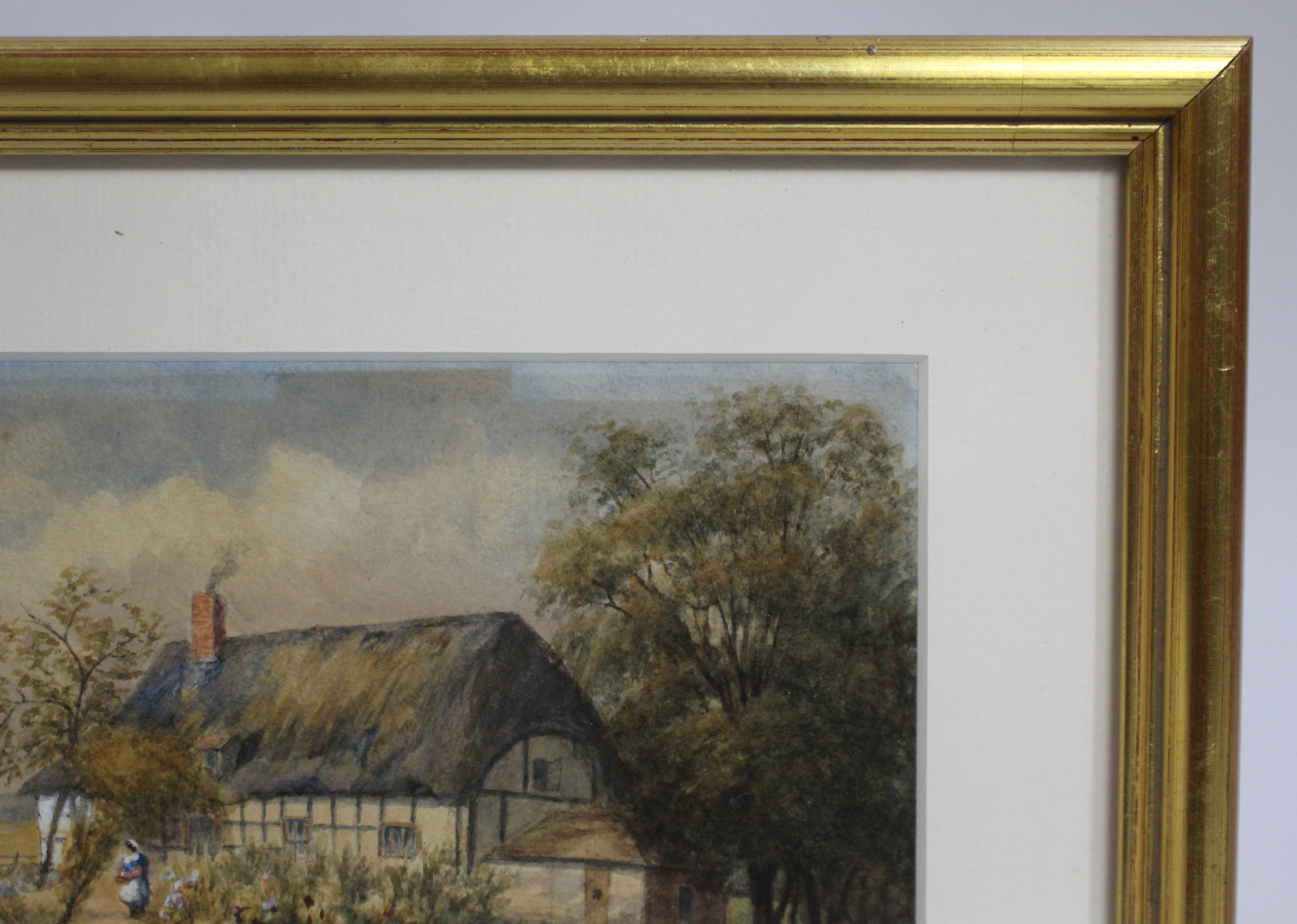 Victorian Watercolour of Rural Cottage Scene by Mathilda Nottelle (Exh. 1879–1892)